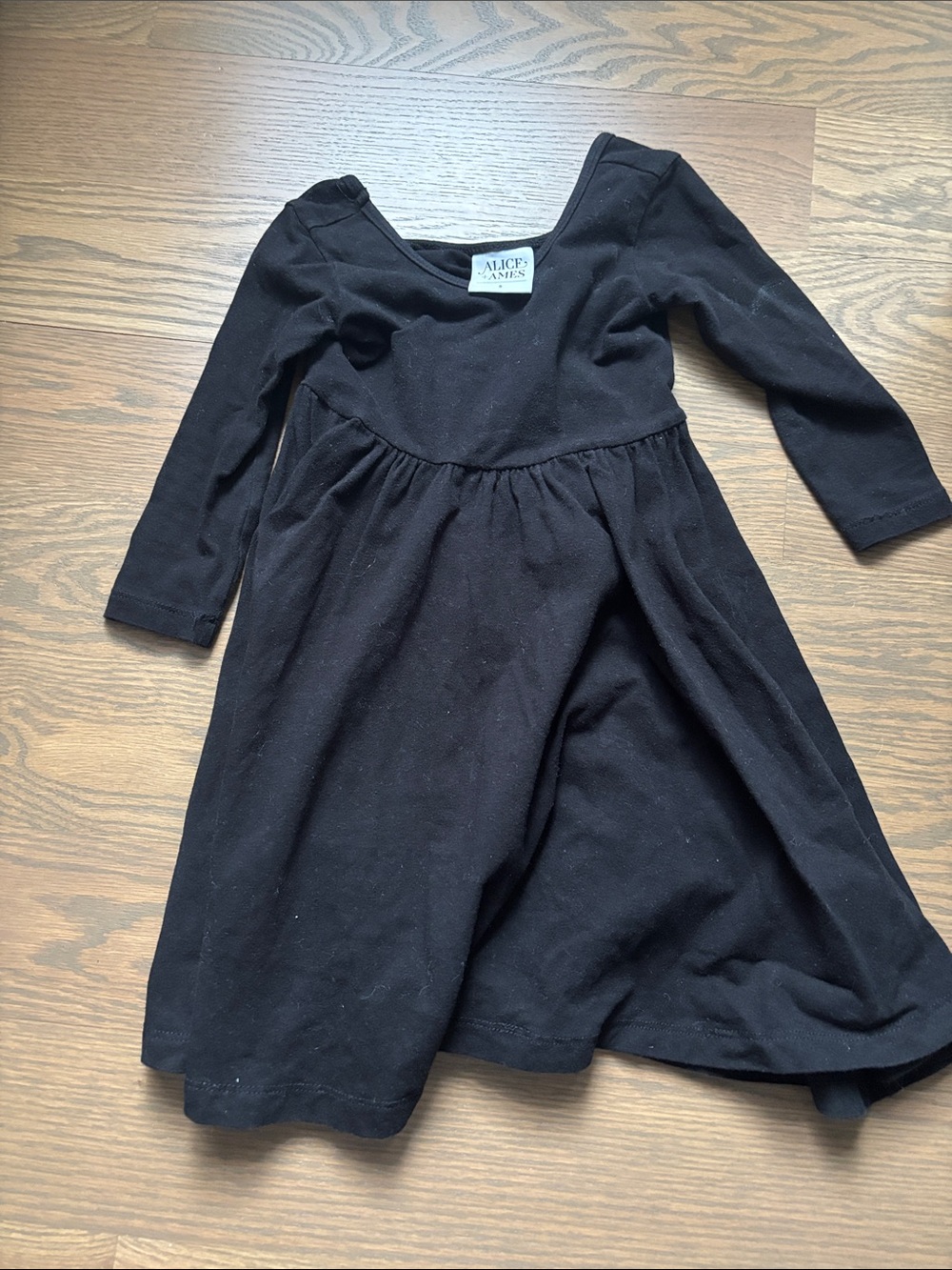 Alice & Ames Black Long-Sleeve Twirl Dress for Kids
